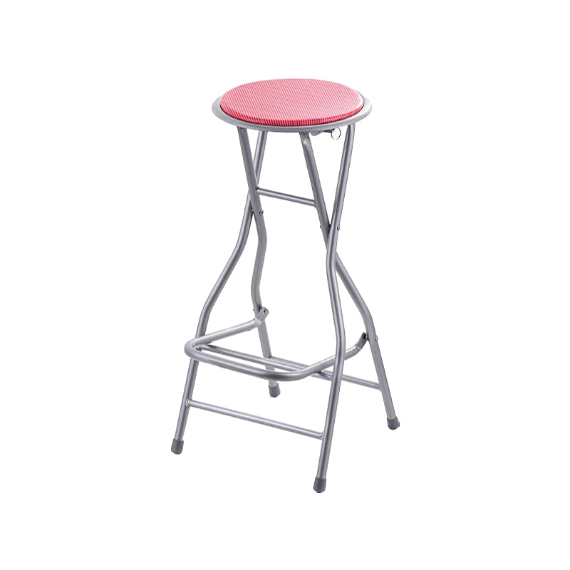 Taburete de bar plegable redondo con respaldo bajo de acero moderno para bar