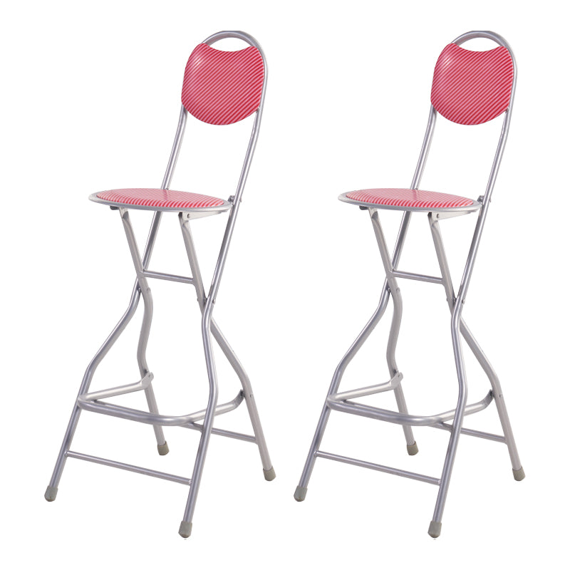 Taburete de bar plegable redondo con respaldo bajo de acero moderno para bar