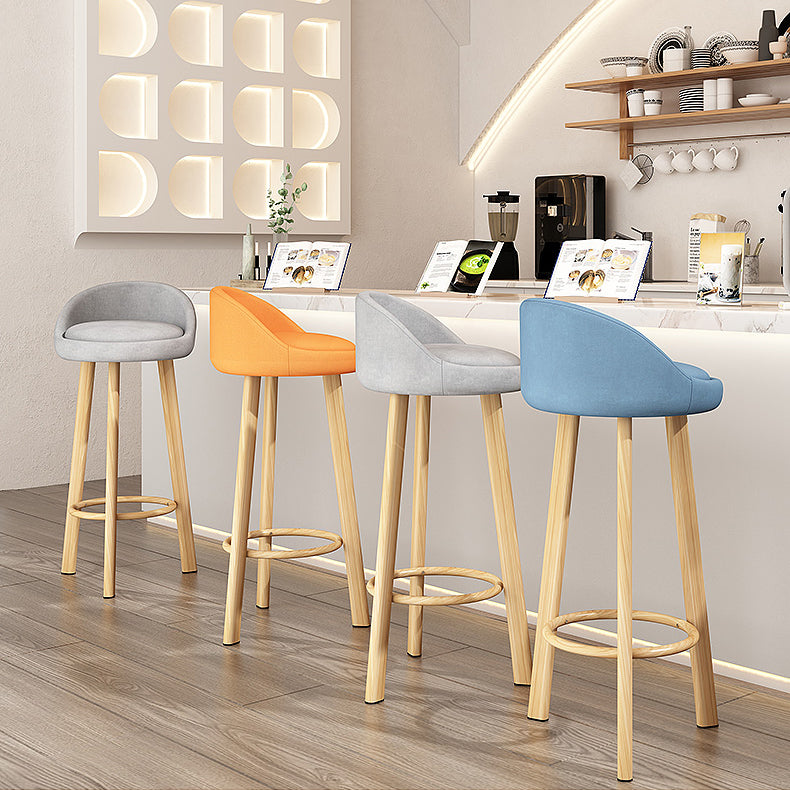 Taburete de bar sin brazos con respaldo moderno, taburete de bar de acero para cajero con cojín