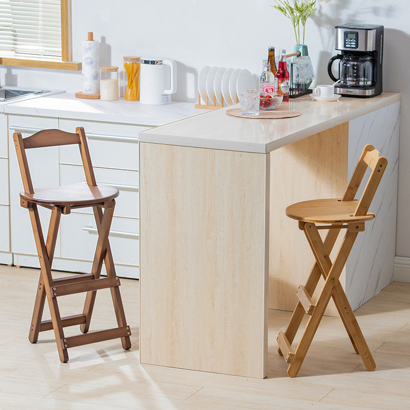 Taburete de bar moderno apilable, taburete de bar interior de madera sin brazos con reposapiés