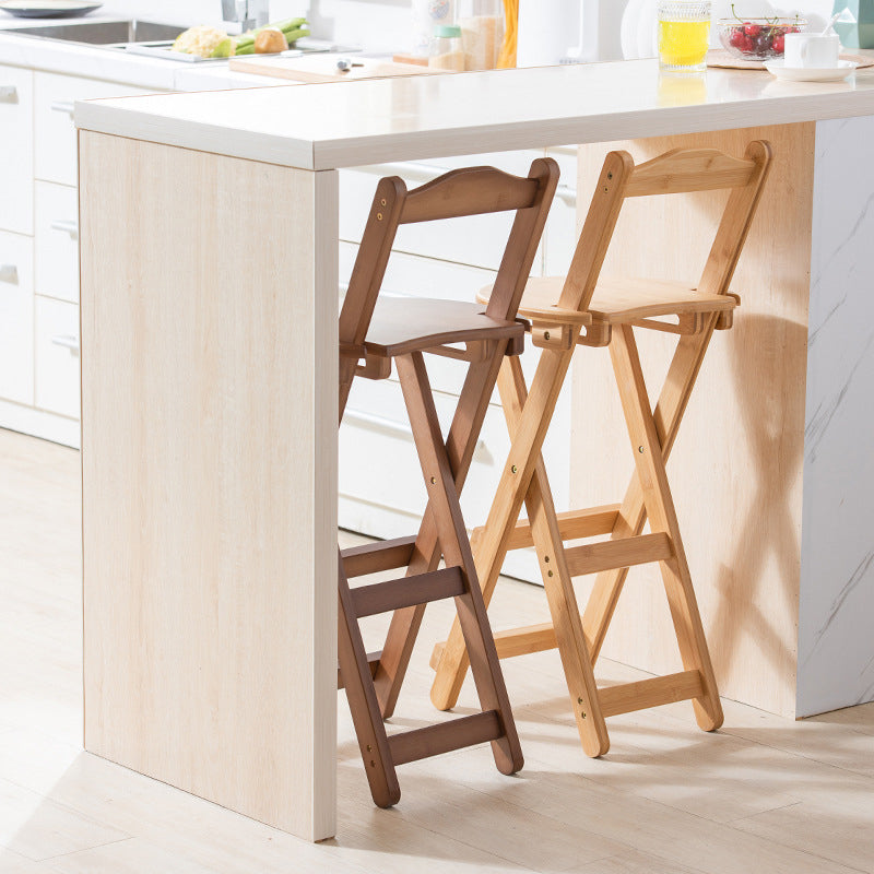 Taburete de bar moderno apilable, taburete de bar interior de madera sin brazos con reposapiés