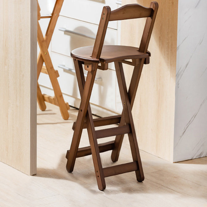 Taburete de bar moderno apilable, taburete de bar interior de madera sin brazos con reposapiés