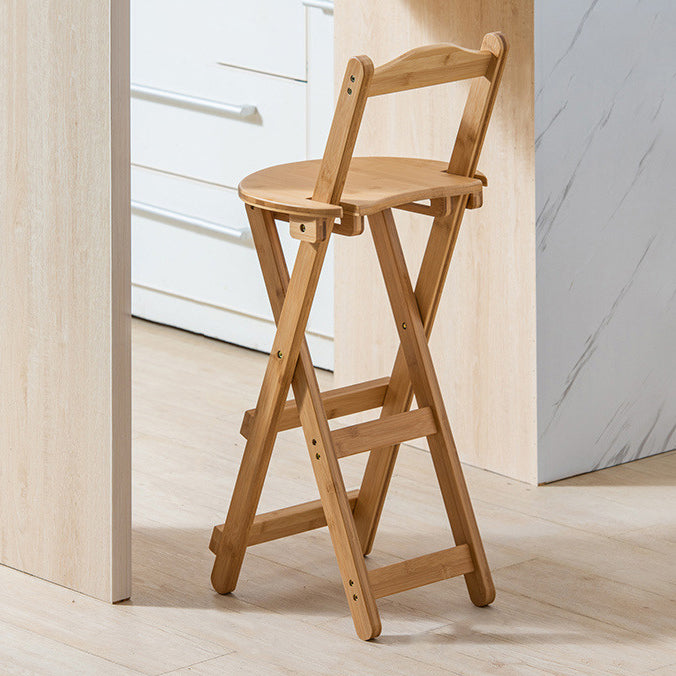 Taburete de bar moderno apilable, taburete de bar interior de madera sin brazos con reposapiés