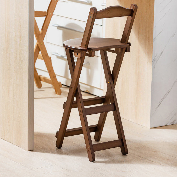 Taburete de bar moderno apilable, taburete de bar interior de madera sin brazos con reposapiés
