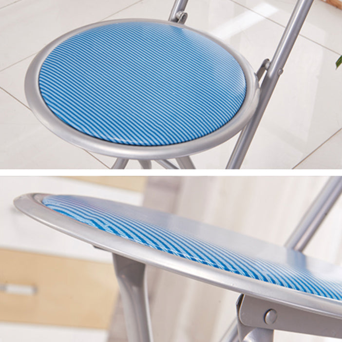 Modern Folding Armless Counter Stool Iron Cashier Bar Stool with Footrest