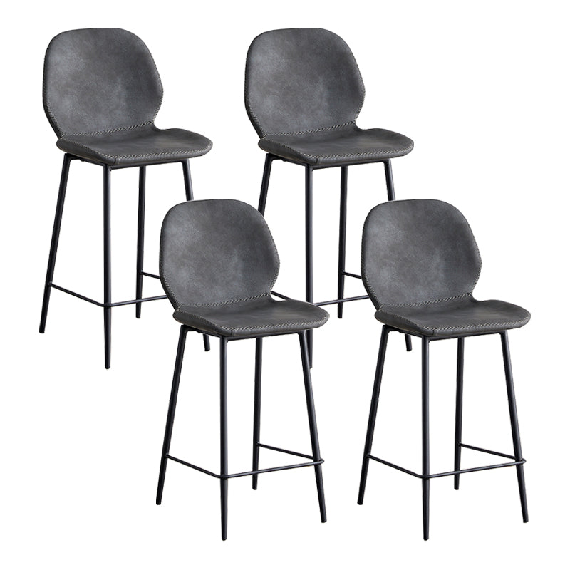 Coffee Shop Bar Stool Leather Armless Modern Distressed Counter Stools
