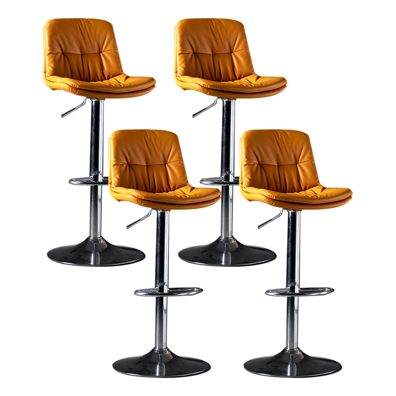 Iron Footrest Bar Stool Low Back Indoor Modern Adjustable Counter-height Stool
