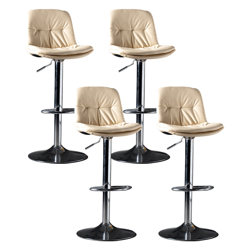 Iron Footrest Bar Stool Low Back Indoor Modern Adjustable Counter-height Stool
