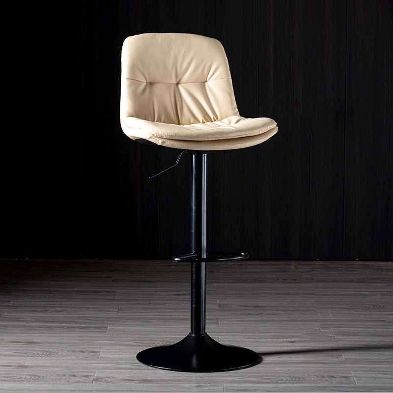 Iron Footrest Bar Stool Low Back Indoor Modern Adjustable Counter-height Stool