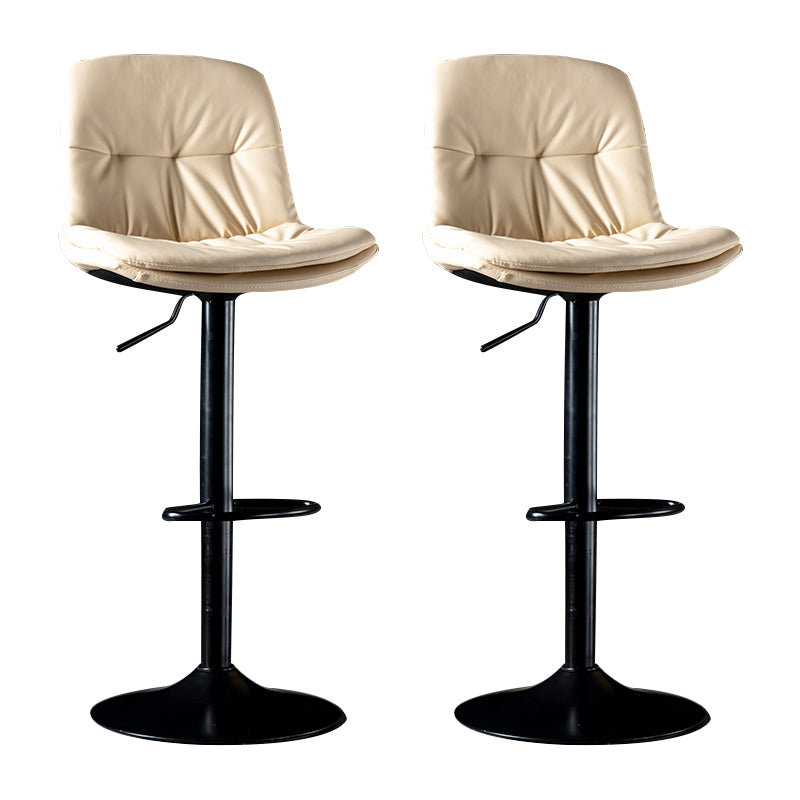 Iron Footrest Bar Stool Low Back Indoor Modern Adjustable Counter-height Stool