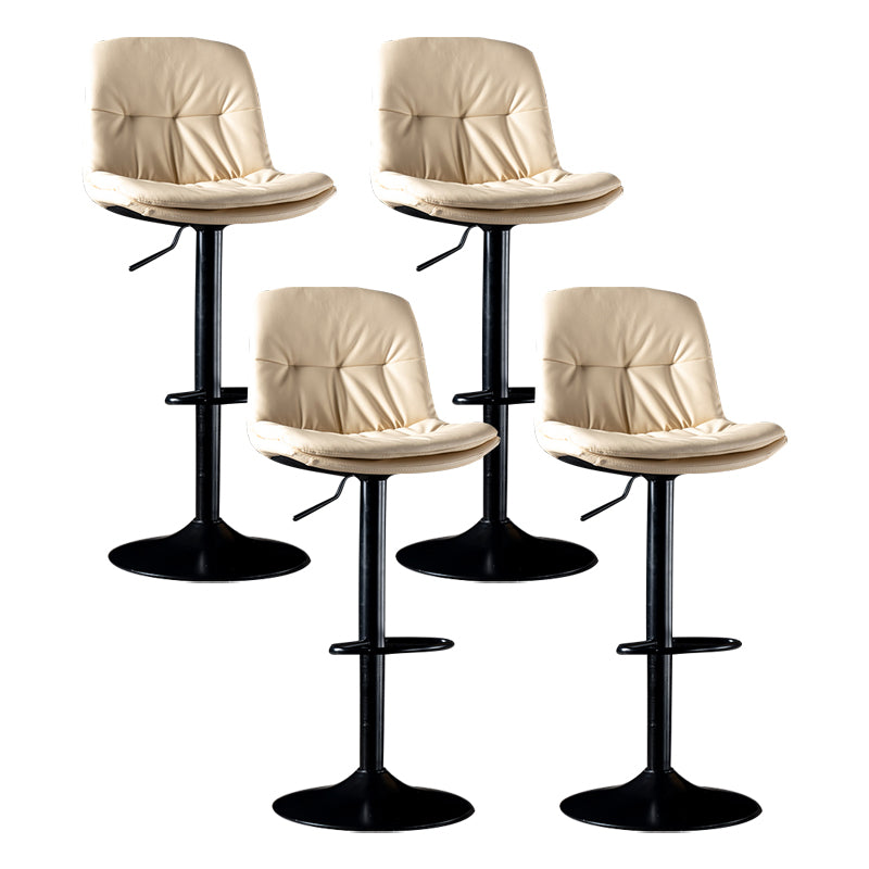 Iron Footrest Bar Stool Low Back Indoor Modern Adjustable Counter-height Stool