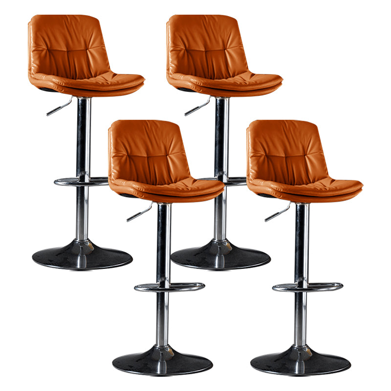 Iron Footrest Bar Stool Low Back Indoor Modern Adjustable Counter-height Stool