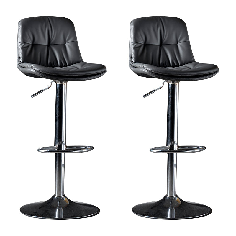Iron Footrest Bar Stool Low Back Indoor Modern Adjustable Counter-height Stool