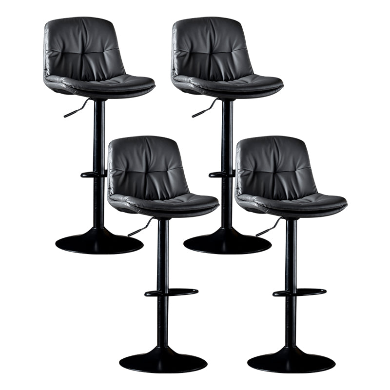 Iron Footrest Bar Stool Low Back Indoor Modern Adjustable Counter-height Stool