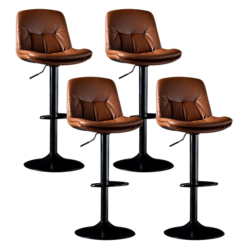 Iron Footrest Bar Stool Low Back Indoor Modern Adjustable Counter-height Stool