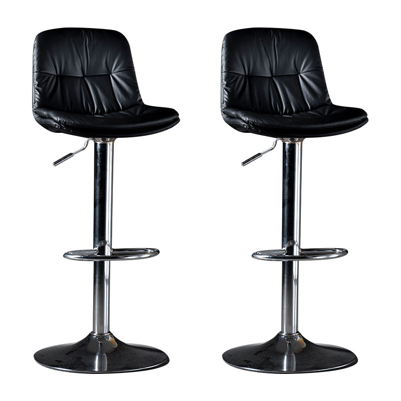 Iron Footrest Bar Stool Low Back Indoor Modern Adjustable Counter-height Stool