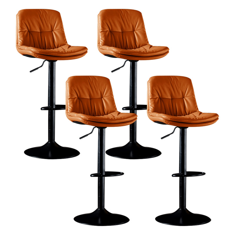 Iron Footrest Bar Stool Low Back Indoor Modern Adjustable Counter-height Stool