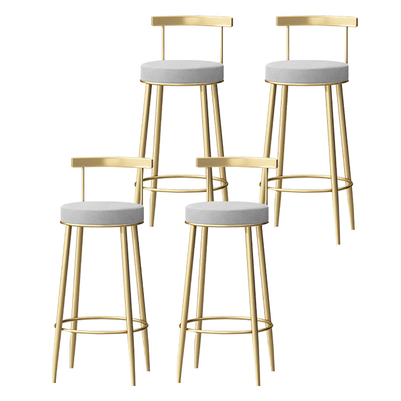 Taburete de bar sin brazos con respaldo Glam, taburete de bar para el hogar de hierro con cojín