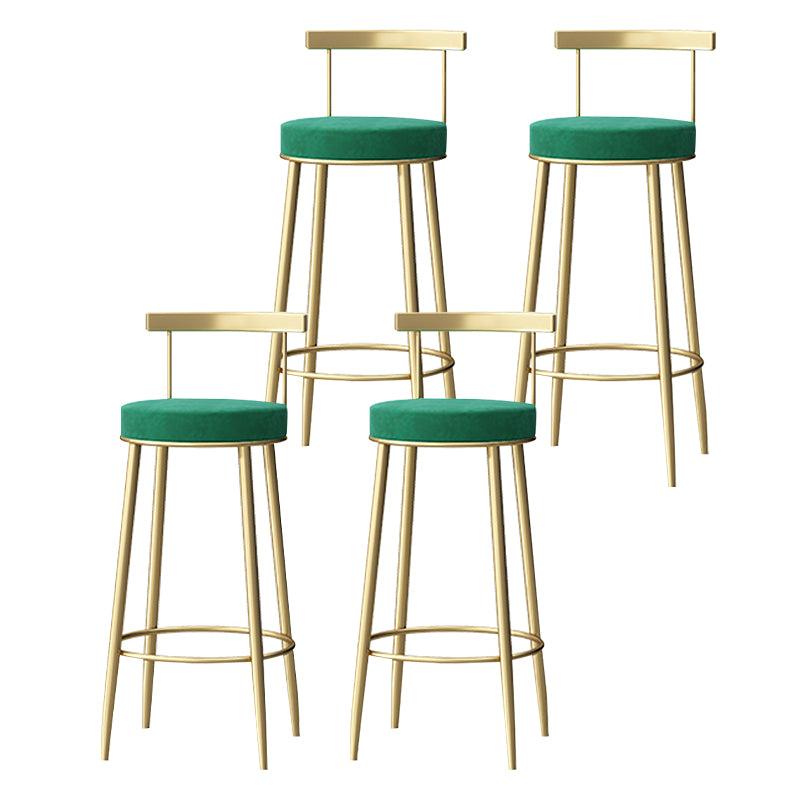 Taburete de bar sin brazos con respaldo Glam, taburete de bar para el hogar de hierro con cojín