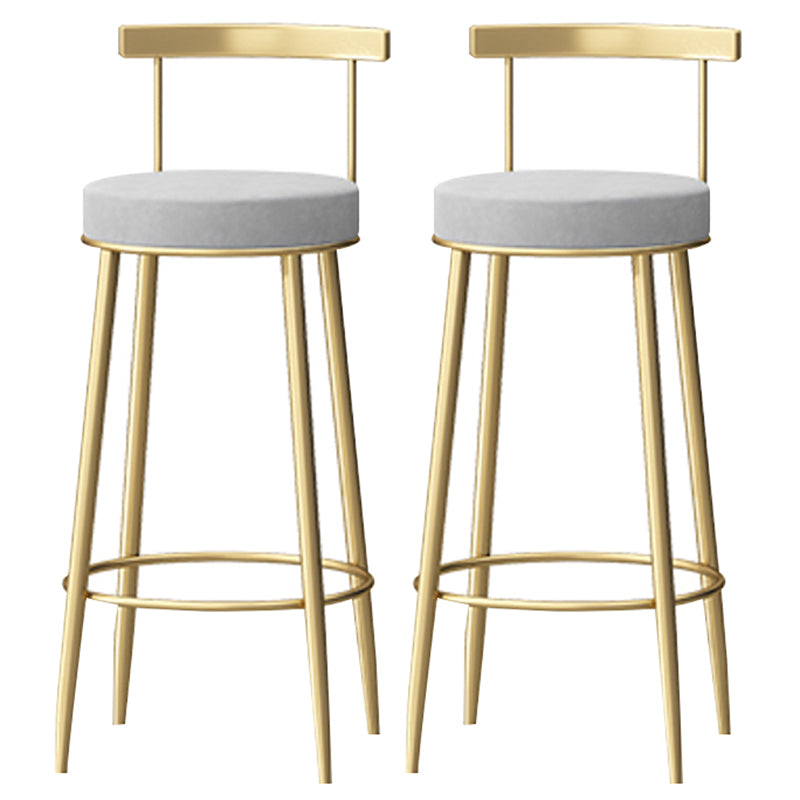 Taburete de bar sin brazos con respaldo Glam, taburete de bar para el hogar de hierro con cojín