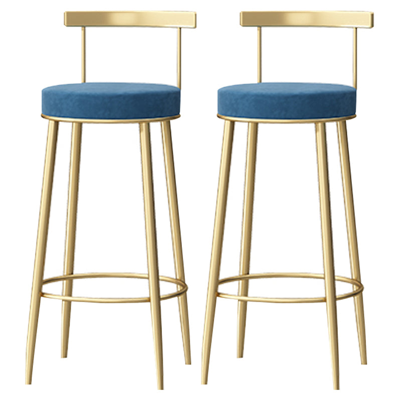 Taburete de bar sin brazos con respaldo Glam, taburete de bar para el hogar de hierro con cojín