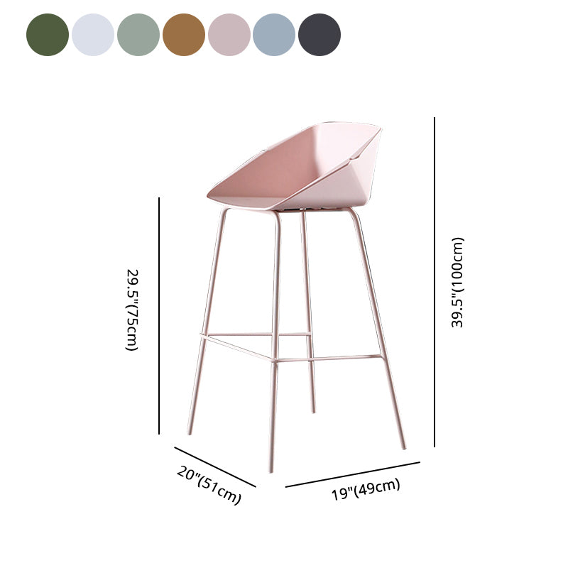 29-Zoll-Moderne Counter Bar Stool Armless Plastic Innenstuhl mit Fußstütze