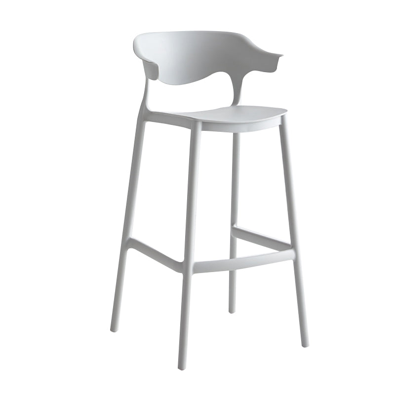 29-inch Modern Counter Bar Stool Armed Plastic Indoor Bar Stool with Footrest