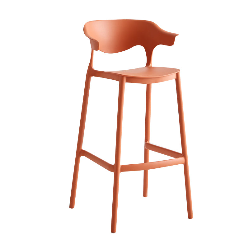 29-inch Modern Counter Bar Stool Armed Plastic Indoor Bar Stool with Footrest