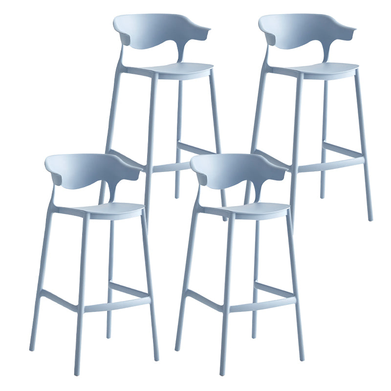 29-inch Modern Counter Bar Stool Armed Plastic Indoor Bar Stool with Footrest