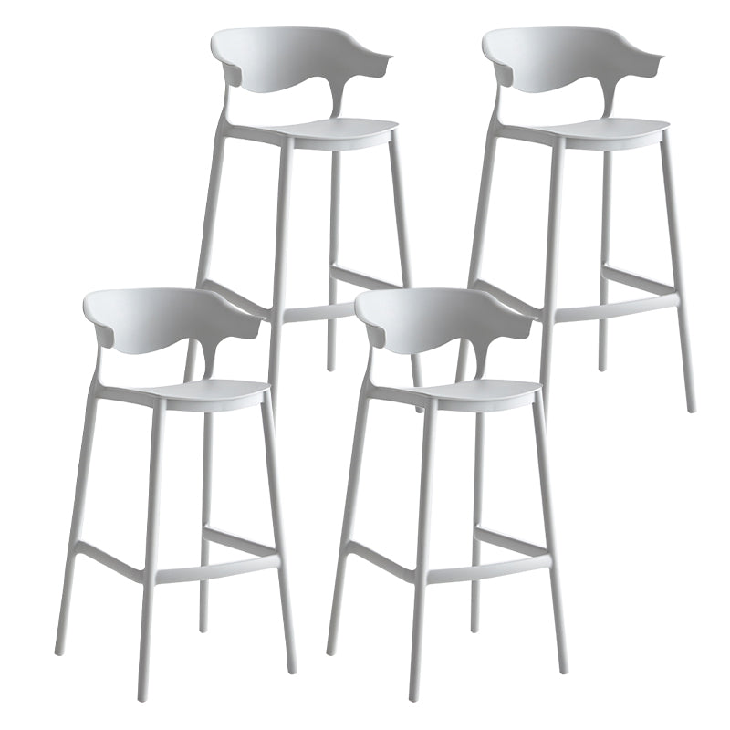 29-inch Modern Counter Bar Stool Armed Plastic Indoor Bar Stool with Footrest