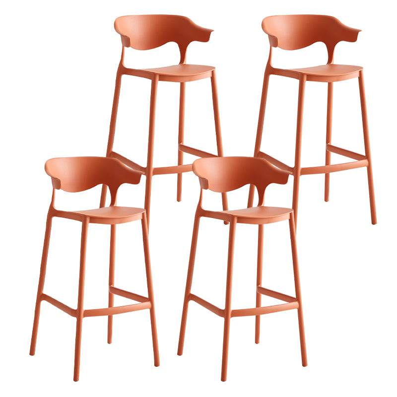 29-inch Modern Counter Bar Stool Armed Plastic Indoor Bar Stool with Footrest