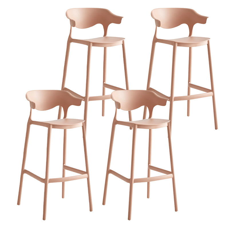 29-inch Modern Counter Bar Stool Armed Plastic Indoor Bar Stool with Footrest
