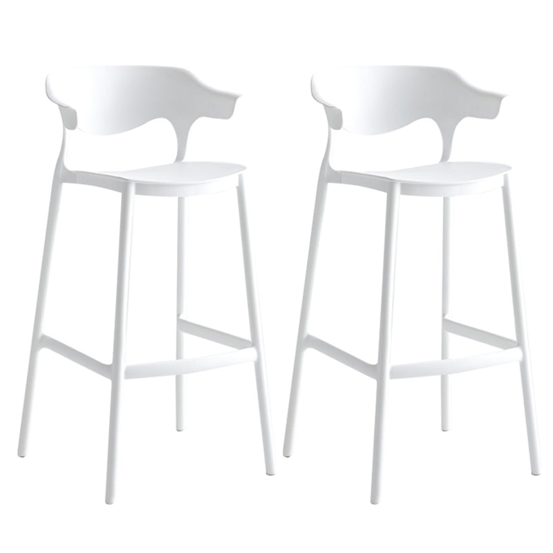 29-inch Modern Counter Bar Stool Armed Plastic Indoor Bar Stool with Footrest