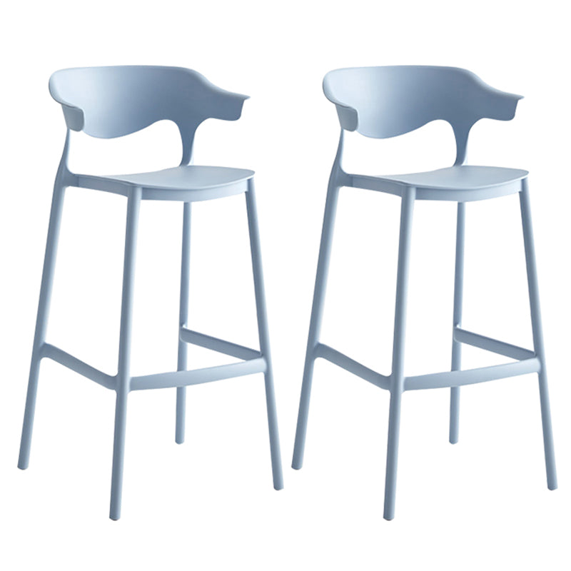 29-inch Modern Counter Bar Stool Armed Plastic Indoor Bar Stool with Footrest