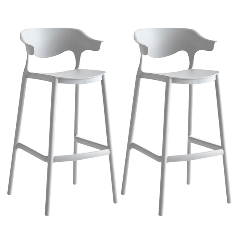 29-inch Modern Counter Bar Stool Armed Plastic Indoor Bar Stool with Footrest