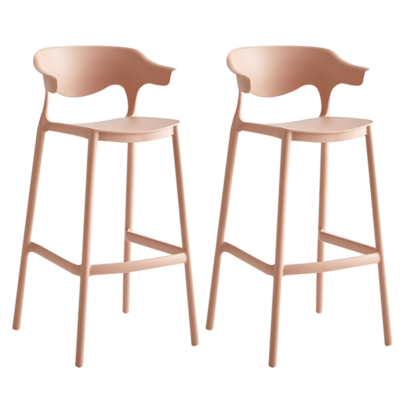 29-inch Modern Counter Bar Stool Armed Plastic Indoor Bar Stool with Footrest