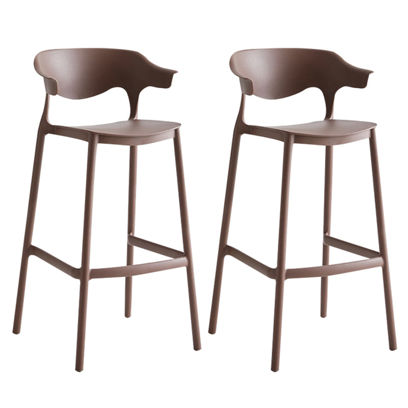 29-inch Modern Counter Bar Stool Armed Plastic Indoor Bar Stool with Footrest