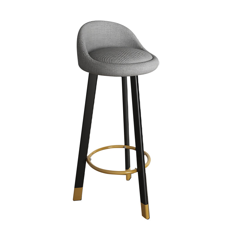 Taburete de bar sin brazos con respaldo moderno, taburete de bar de acero para el hogar con cojín