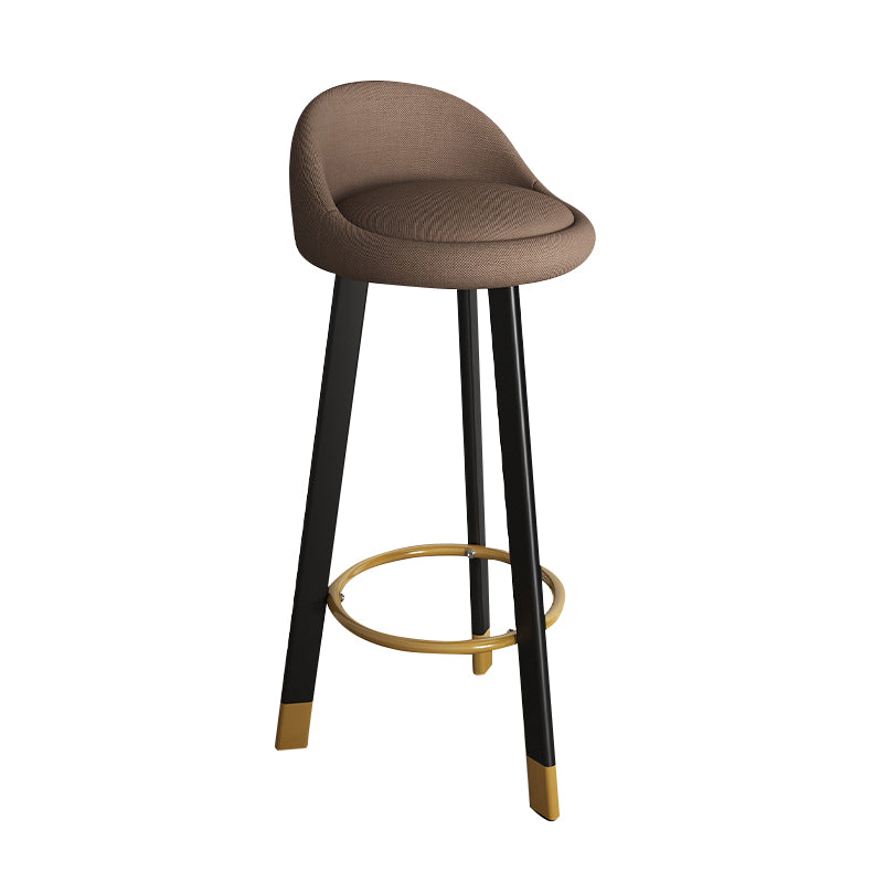 Taburete de bar sin brazos con respaldo moderno, taburete de bar de acero para el hogar con cojín