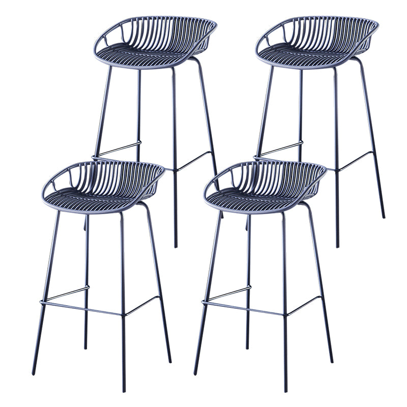 29-Zoll-zeitgenössischer Stuhlhocker Armless Plastic Innenstuhl mit Eisenbasis