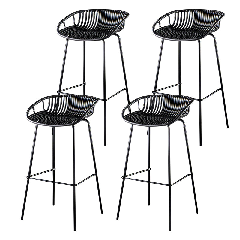 29-Zoll-zeitgenössischer Stuhlhocker Armless Plastic Innenstuhl mit Eisenbasis