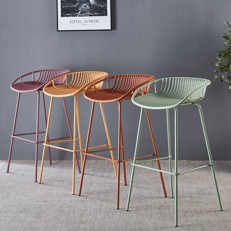 29-Zoll-zeitgenössischer Stuhlhocker Armless Plastic Innenstuhl mit Eisenbasis