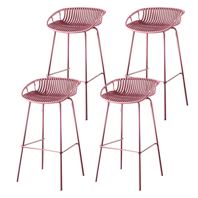 29-Zoll-zeitgenössischer Stuhlhocker Armless Plastic Innenstuhl mit Eisenbasis