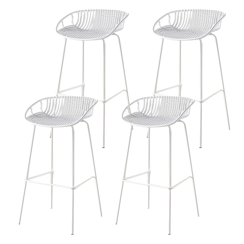 29-Zoll-zeitgenössischer Stuhlhocker Armless Plastic Innenstuhl mit Eisenbasis