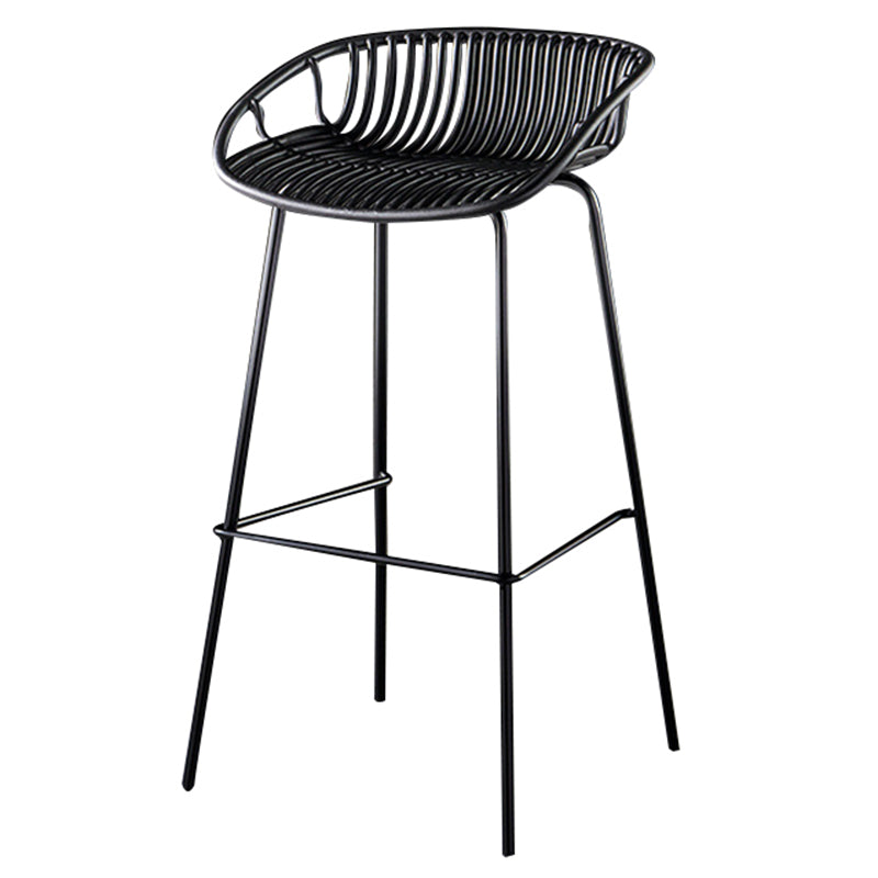 29-Zoll-zeitgenössischer Stuhlhocker Armless Plastic Innenstuhl mit Eisenbasis