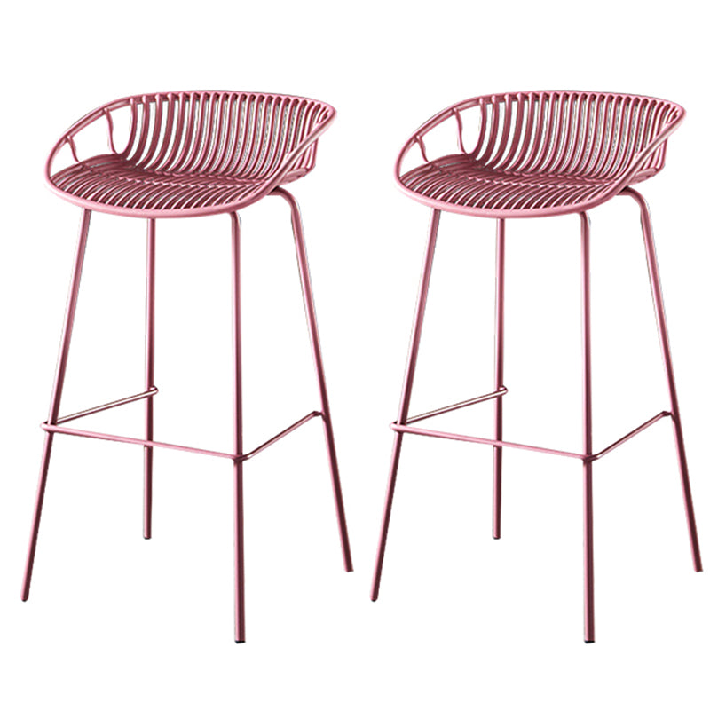 29-Zoll-zeitgenössischer Stuhlhocker Armless Plastic Innenstuhl mit Eisenbasis