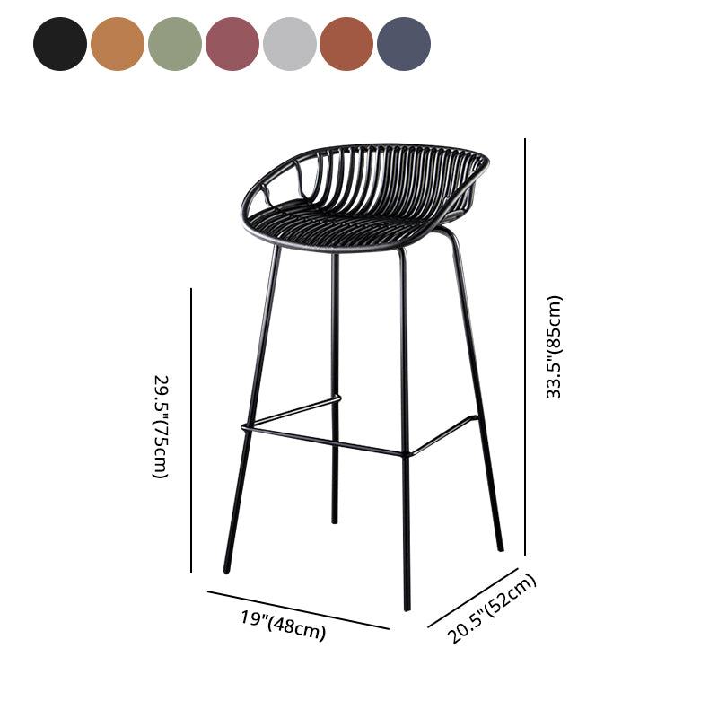 29-Zoll-zeitgenössischer Stuhlhocker Armless Plastic Innenstuhl mit Eisenbasis