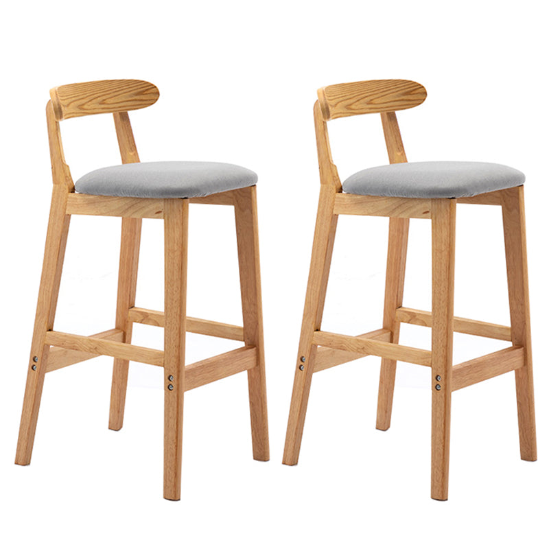 Taburete de bar sin brazos con respaldo moderno, taburete de bar de madera para tienda de té con leche con cojín