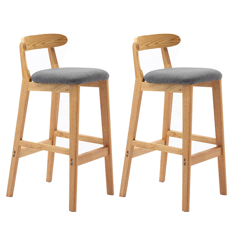 Taburete de bar sin brazos con respaldo moderno, taburete de bar de madera para tienda de té con leche con cojín