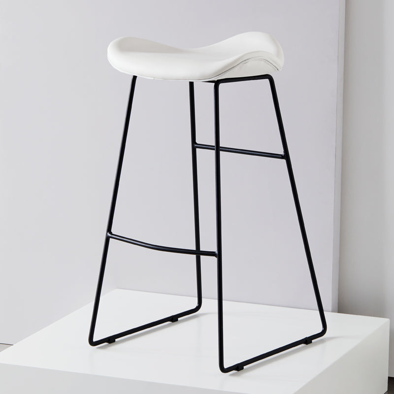 Tabouret de comptoir en cuir moderne, repose-pieds sans dossier, siège de selle, tabouret de Bar pour Bar
